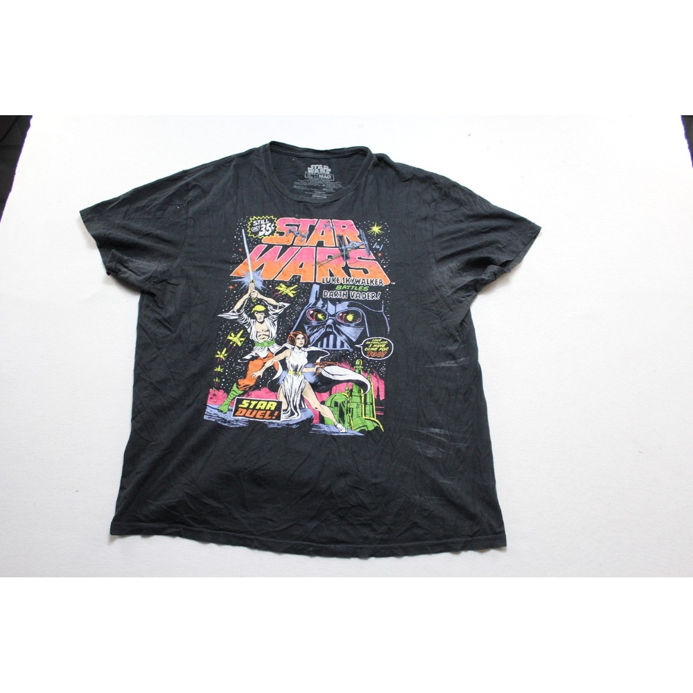 Mad Engine Star Wars T-Shirt Mens Large Black Excellent Comic Graphic Tee